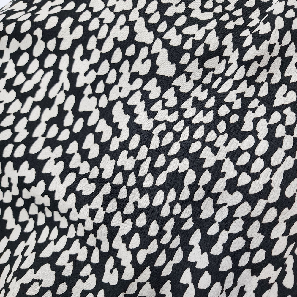 Judith & Charles Rimini Black White Mock Neck Keyhole Dress Long Sleeve Size 8 - Picture 14 of 17